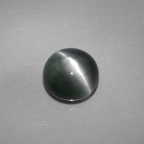 Chrysoberyl cat's eye verde natural de 4,08 ct, corte redondo, opaco