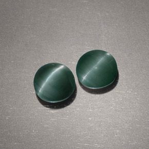 Gemas de chrysoberyl cat's eye verde natural de  ct, corte redondo, opaco
