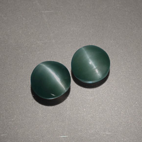 Gemas de chrysoberyl cat's eye verde natural de  ct, corte redondo, opaco