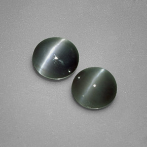Gemas de chrysoberyl cat's eye verde natural de  ct, corte redondo, opaco