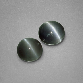 Gemas de chrysoberyl cat's eye verde natural de  ct, corte redondo, opaco