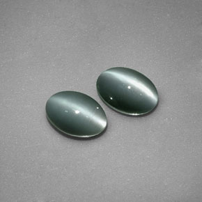 Gemas de chrysoberyl cat's eye verde natural de  ct, corte óvalo, opaco