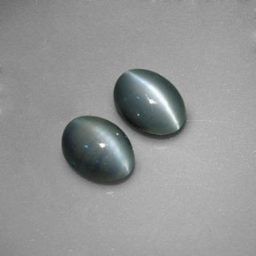 Gemas de chrysoberyl cat's eye verde natural de  ct, corte óvalo, opaco