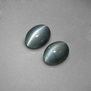 Gemas de chrysoberyl cat's eye verde natural de  ct, corte óvalo, opaco