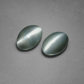 Gemas de chrysoberyl cat's eye verde natural de  ct, corte óvalo, opaco