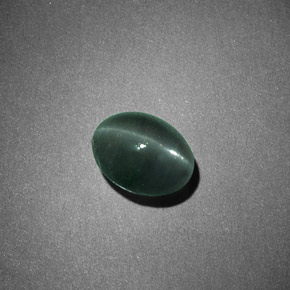 Chrysoberyl cat's eye verde natural de 1,26 ct, corte óvalo, opaco
