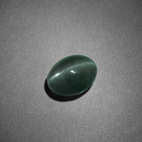 Chrysoberyl cat's eye verde natural de 1,26 ct, corte óvalo, opaco