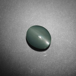 Chrysoberyl cat's eye verde natural de 0,98 ct, corte óvalo, opaco
