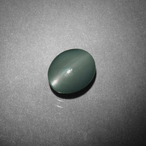 Chrysoberyl cat's eye verde natural de 0,98 ct, corte óvalo, opaco