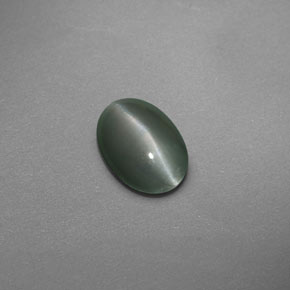 Chrysoberyl cat's eye verde natural de 0,59 ct, corte óvalo, translúcido
