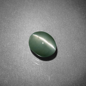 Chrysoberyl cat's eye verde natural de 0,93 ct, corte óvalo, translúcido