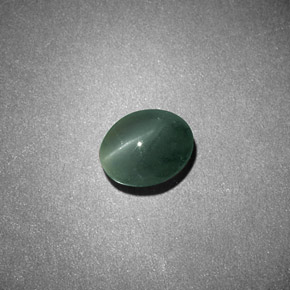 Chrysoberyl cat's eye verde natural de 0,68 ct, corte óvalo, opaco