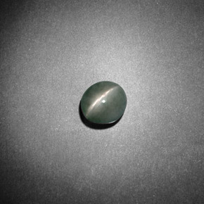 Chrysoberyl cat's eye verde natural de 0,79 ct, corte óvalo, opaco