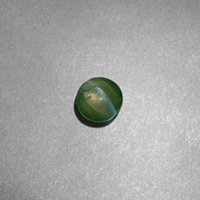 Chrysoberyl cat's eye verde natural de 0,60 ct, corte redondo, translúcido