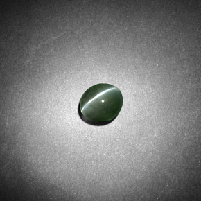 Chrysoberyl cat's eye verde natural de 0,53 ct, corte óvalo, translúcido