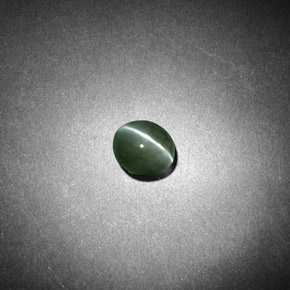 Chrysoberyl cat's eye verde natural de 0,53 ct, corte óvalo, translúcido