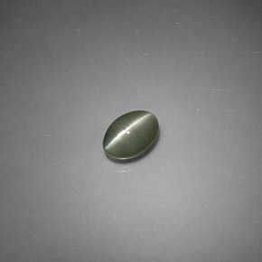 Chrysoberyl cat's eye verde natural de 0,79 ct, corte óvalo, translúcido