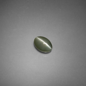 Chrysoberyl cat's eye verde natural de 0,79 ct, corte óvalo, translúcido