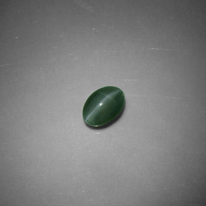 Chrysoberyl cat's eye verde natural de 0,47 ct, corte óvalo, translúcido