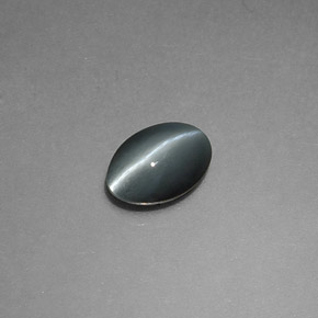 Chrysoberyl cat's eye gris natural de 0,65 ct, corte óvalo, opaco