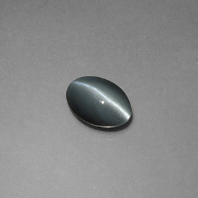Chrysoberyl cat's eye gris natural de 0,65 ct, corte óvalo, opaco