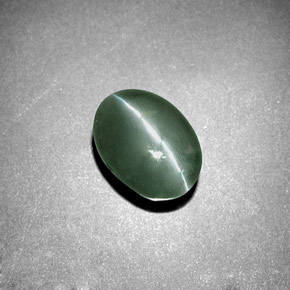 Chrysoberyl cat's eye verde natural de 3,04 ct, corte óvalo, opaco