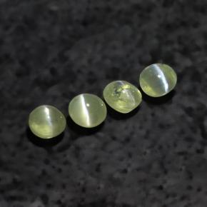 Gemas de Crisoberilo Ojo de Gato Verde dorado natural de 1.55 ct, Transparente, Transparente / Translúcido