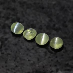 Gemas de Crisoberilo Ojo de Gato Verde dorado natural de 1.55 ct, Transparente, Transparente / Translúcido