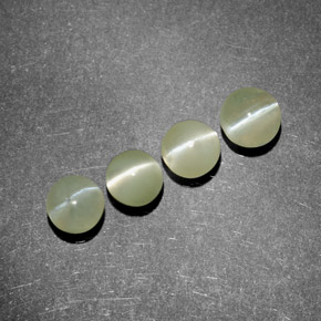 Gemas de chrysoberyl cat's eye verde natural de  ct, transparente, transparente / translúcido