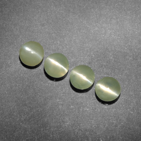 Gemas de chrysoberyl cat's eye verde natural de  ct, transparente, transparente / translúcido