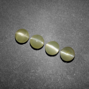 Gemas de chrysoberyl cat's eye verde natural de  ct, transparente, transparente / translúcido