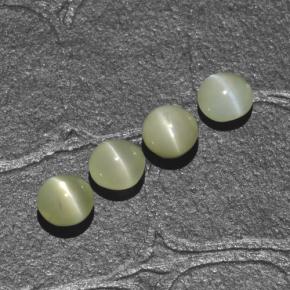 Gemas de chrysoberyl cat's eye verde natural de 1,88 ct, corte redondo, translúcido