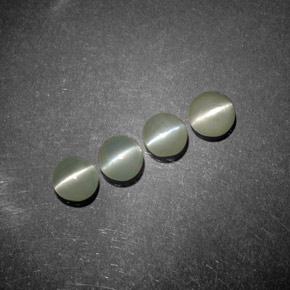 Gemas de chrysoberyl cat's eye verde natural de  ct, transparente, transparente / translúcido