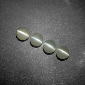 Gemas de chrysoberyl cat's eye verde natural de  ct, transparente, transparente / translúcido