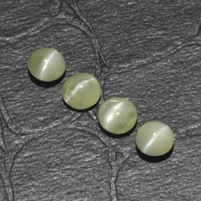 Gemas de chrysoberyl cat's eye verde natural de 1,54 ct, corte redondo, translúcido