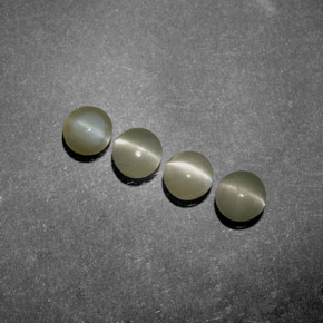Gemas de chrysoberyl cat's eye verde natural de 1,38 ct, transparente, transparente / translúcido