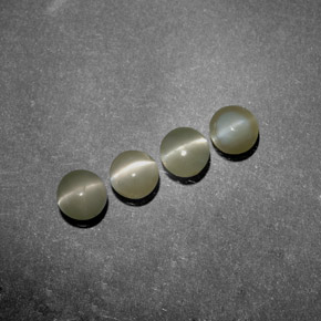 Gemas de chrysoberyl cat's eye verde natural de 1,38 ct, transparente, transparente / translúcido