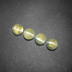 Gemas de chrysoberyl cat's eye verde natural de  ct, transparente, transparente / translúcido