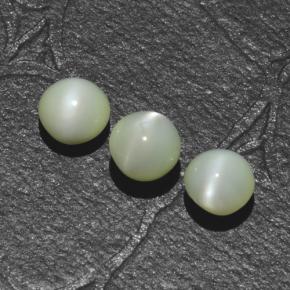 Gemas de chrysoberyl cat's eye verde natural de 1,44 ct, corte redondo, translúcido