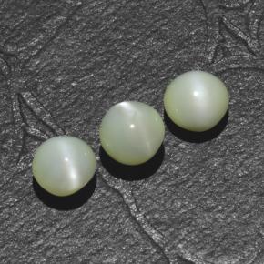 Gemas de chrysoberyl cat's eye verde natural de 1,44 ct, corte redondo, translúcido