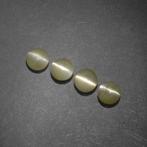 Gemas de chrysoberyl cat's eye verde natural de 1,51 ct, transparente, transparente / translúcido