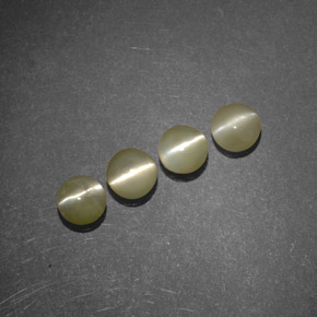 Gemas de chrysoberyl cat's eye verde natural de 1,51 ct, transparente, transparente / translúcido