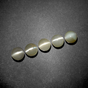 Gemas de chrysoberyl cat's eye verde natural de  ct, transparente, transparente / translúcido