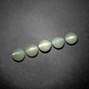 Gemas de chrysoberyl cat's eye verde natural de  ct, transparente, transparente / translúcido