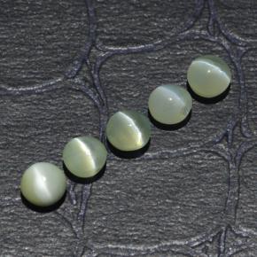 Gemas de chrysoberyl cat's eye verde natural de 2,53 ct, corte redondo, translúcido
