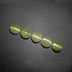 Gemas de chrysoberyl cat's eye verde natural de  ct, transparente, transparente / translúcido
