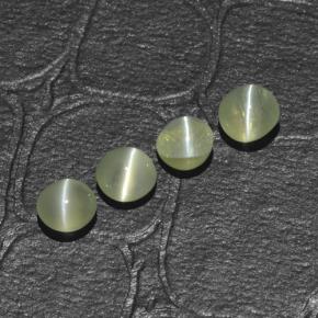 Gemas de chrysoberyl cat's eye verde natural de 1,48 ct, corte redondo, translúcido