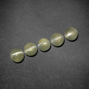 Gemas de chrysoberyl cat's eye verde natural de 2,24 ct, transparente, transparente / translúcido