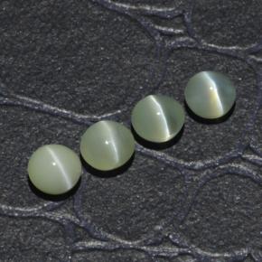Gemas de chrysoberyl cat's eye verde natural de 1,65 ct, corte redondo, translúcido