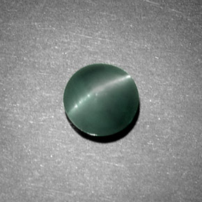 Chrysoberyl cat's eye verde natural de 1,08 ct, corte redondo, opaco